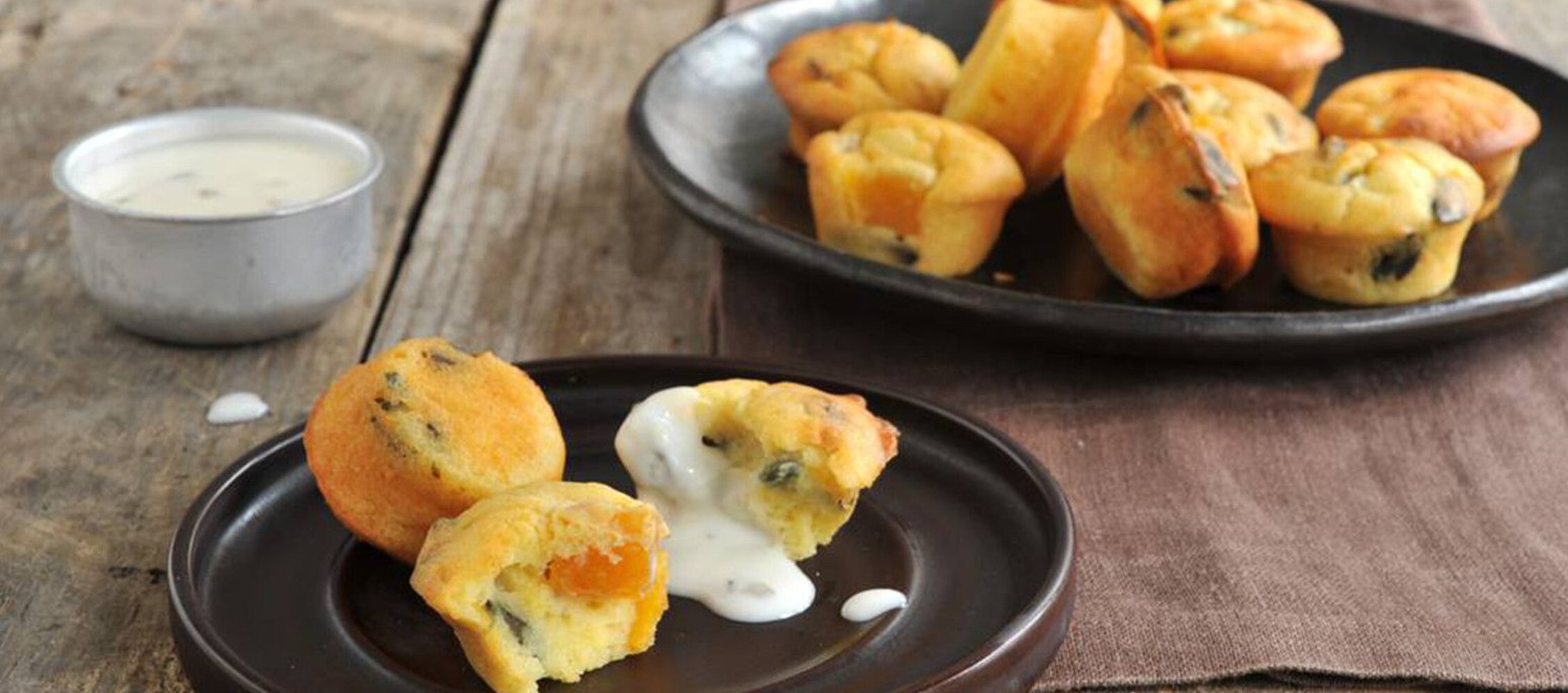 Rezept Kürbis-Feta Muffins mit Joghurt-Dip