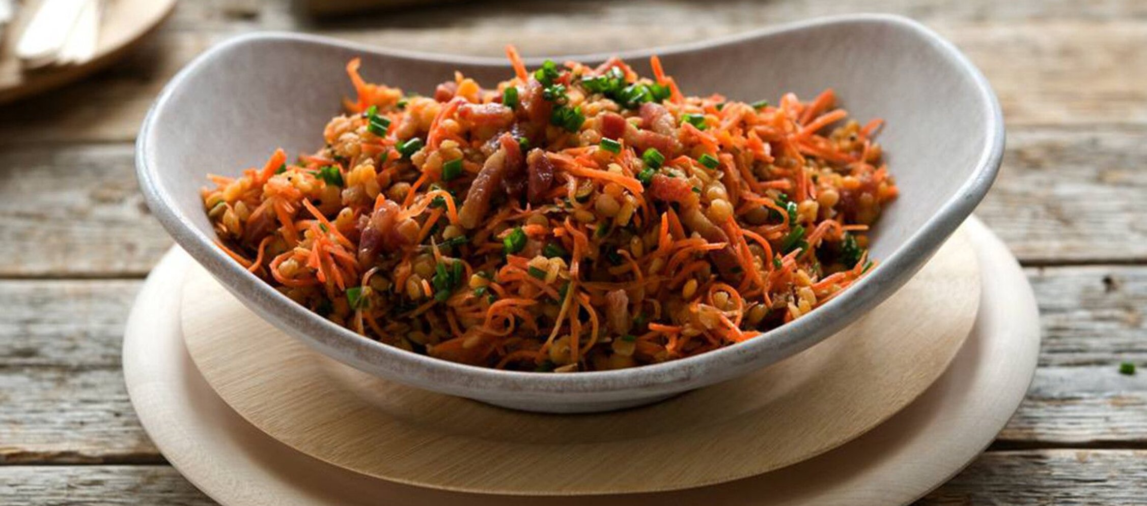 Rezept Linsensalat mit Karotten und Speck