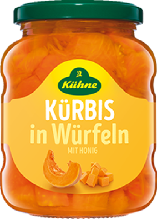 Kürbis in Würfel