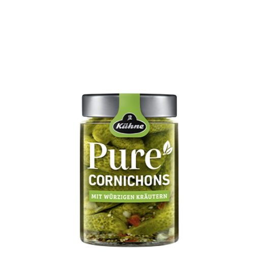 Pure Cornichons mit würzigen Kräutern