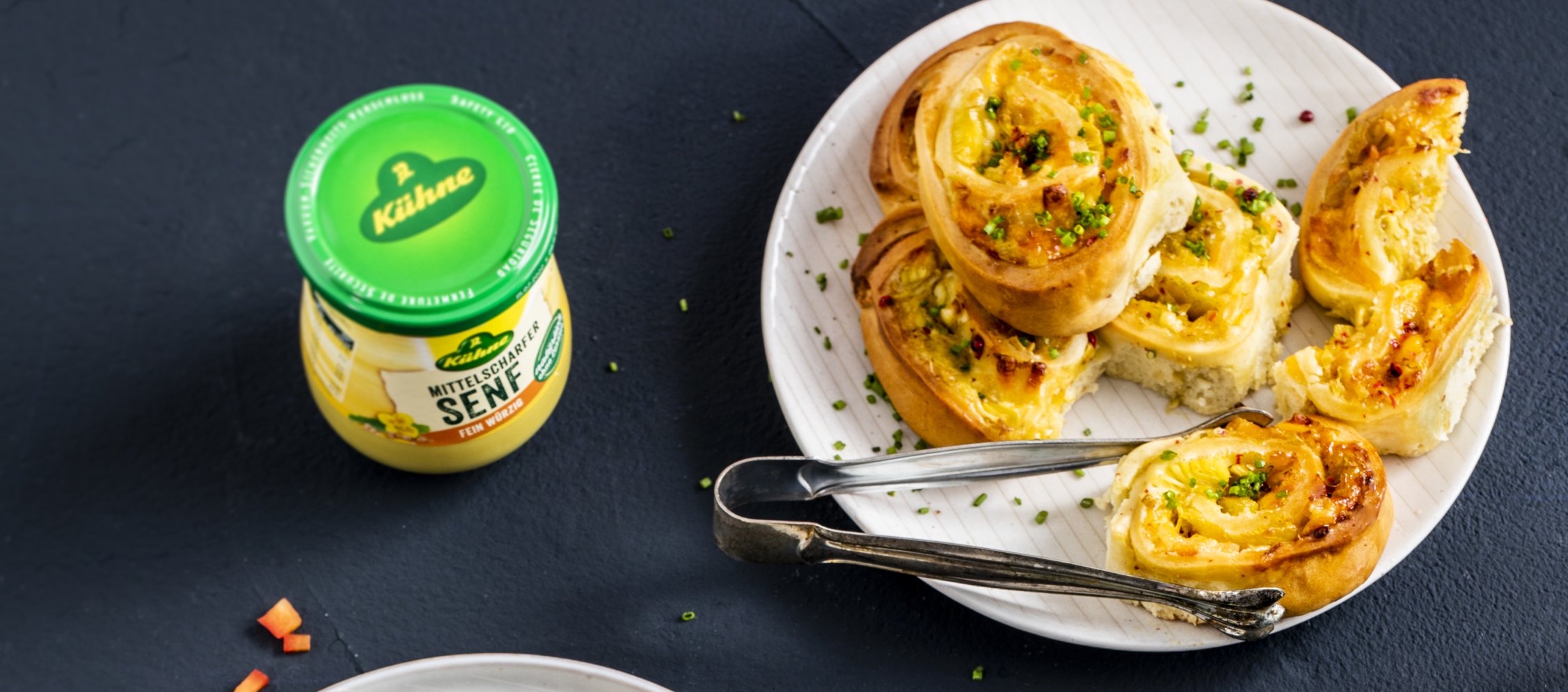 Ein Produkt, drei Snacks: Quiche, Pizzaschnecken, Pumpernickel-Bites