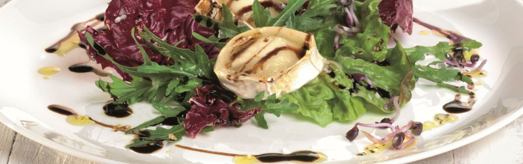Rezept Rucola-Radicchio-Salat mit Ziegenkäse und Sprossen Rezept Rucola-Radicchio-Salat mit Ziegenkäse und Sprossen